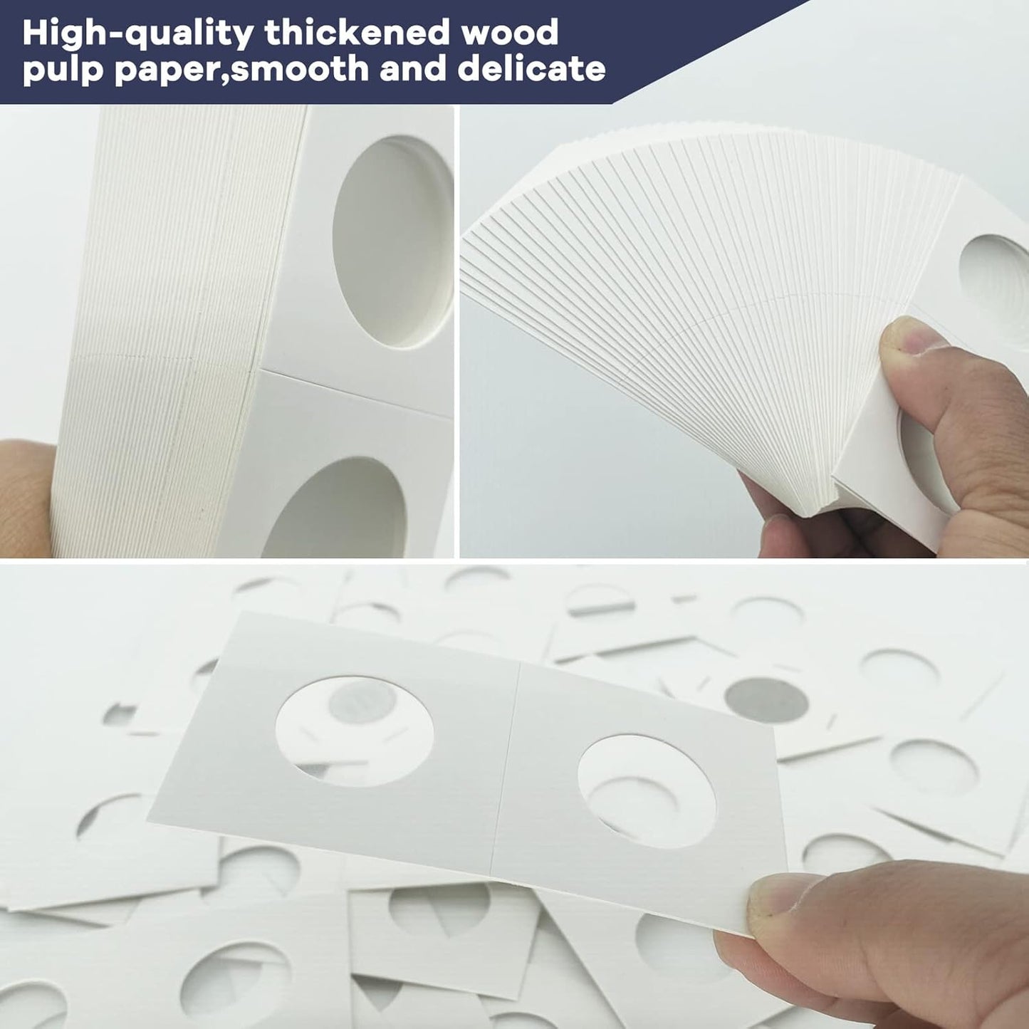 200 PCS Coin Flips for Penny/Dimes 20.5mm/0.8inch Cardboard Holders for 2x2 inch Pocket