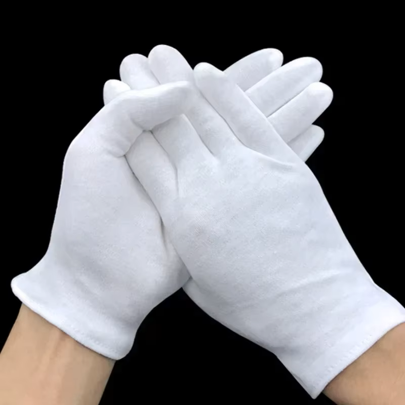 100% Cotton Gloves, 6 Pairs White Cotton Gloves for Women Dry Hands Eczema SPA Moisturizing - Work Glove for Serving Archival Coin Jewelry Inspection 100% Cotton Gloves, 6 Pairs White Cotton Gloves for Women Dry Hands Eczema SPA Moisturizing - Work Glove for Serving Archival Coin Jewelry Inspection