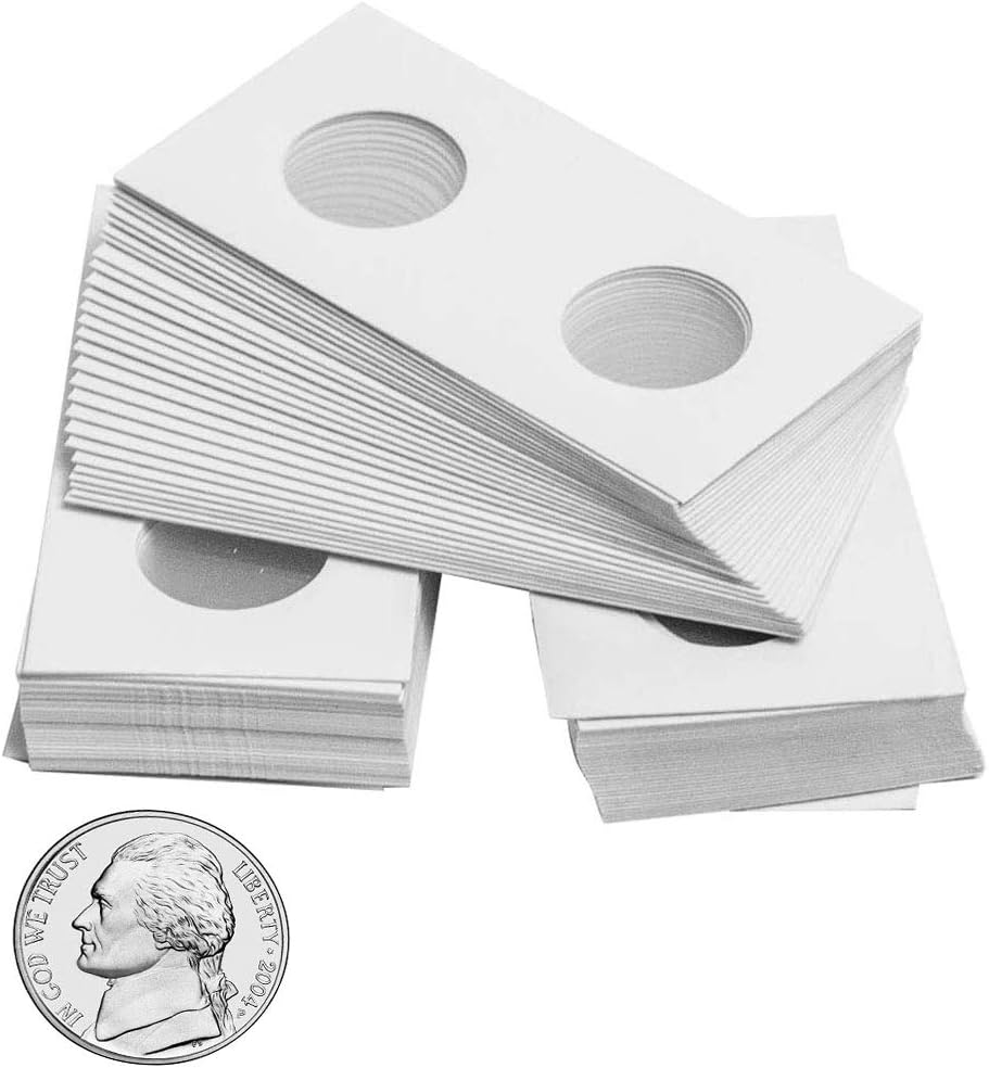200 PCS Coin Flips for Nickel 23mm/0.9inch Cardboard Holders for 2x2 inch Pockets