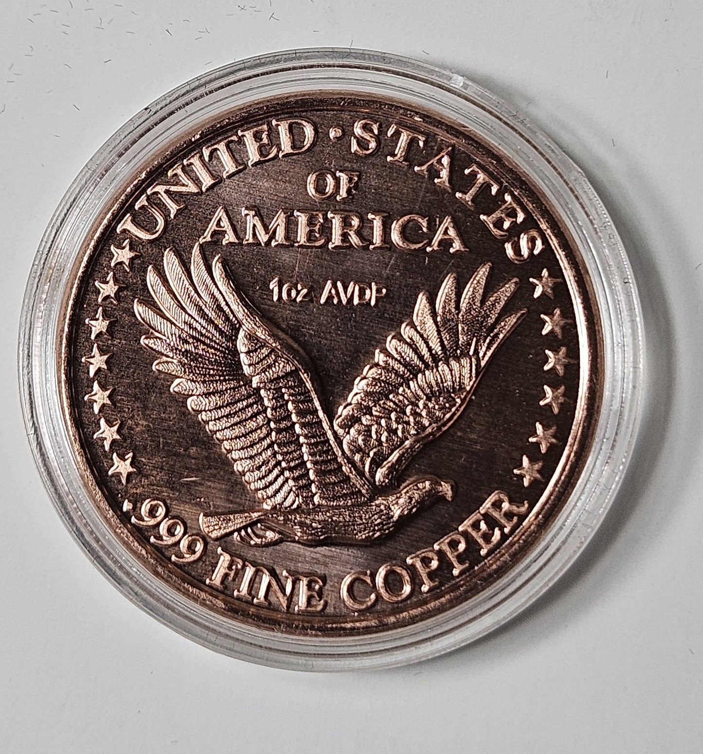 Standing Liberty Design 1 oz Pure .999 Copper Round, 39mm Collectible Art Round with Black Velvet Display Box