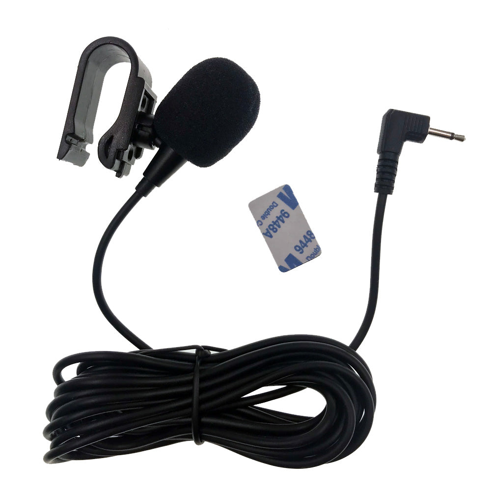 2.5mm Portable Pioneer Compatible Car External Microphone Mic DVD Radio Stereo Player Head Unit w/ 3m Cable Plug and Pla, Black, FLTP25
