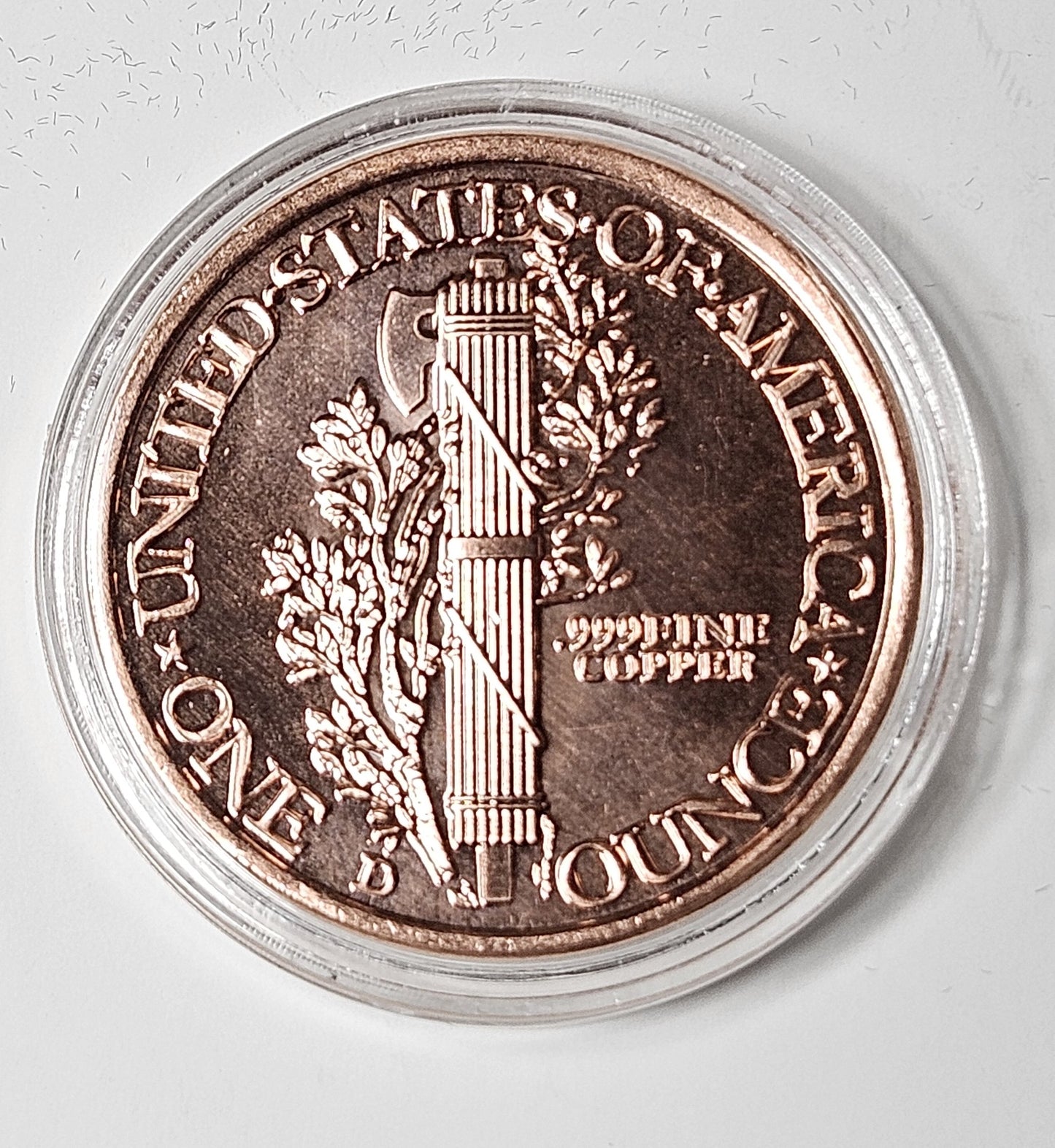 Mercury Dime Design 1 oz Pure .999 Copper Round, 39mm Collectible Art Round with Black Velvet Display Box