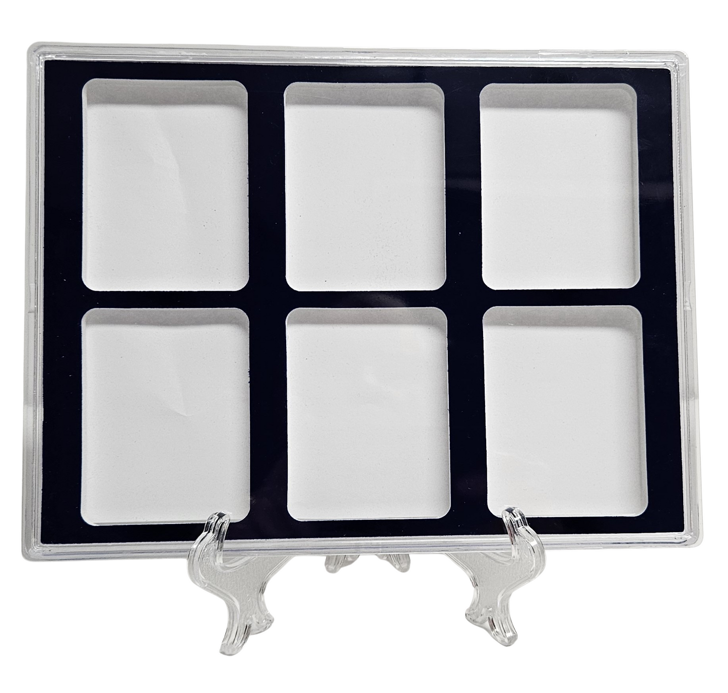 PCGS 6 Coin Slab Display Storage Case with Stand Reversible Blue or White