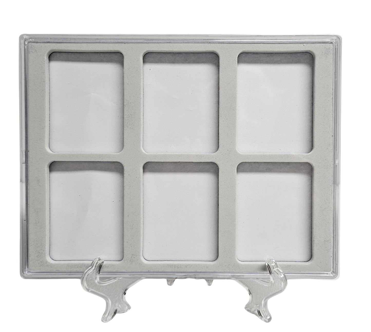 Acrylic Coin Display Storage Case for 30mm Half Dollar - 6 Slab Holders w/ 30mm Translucent Inserts