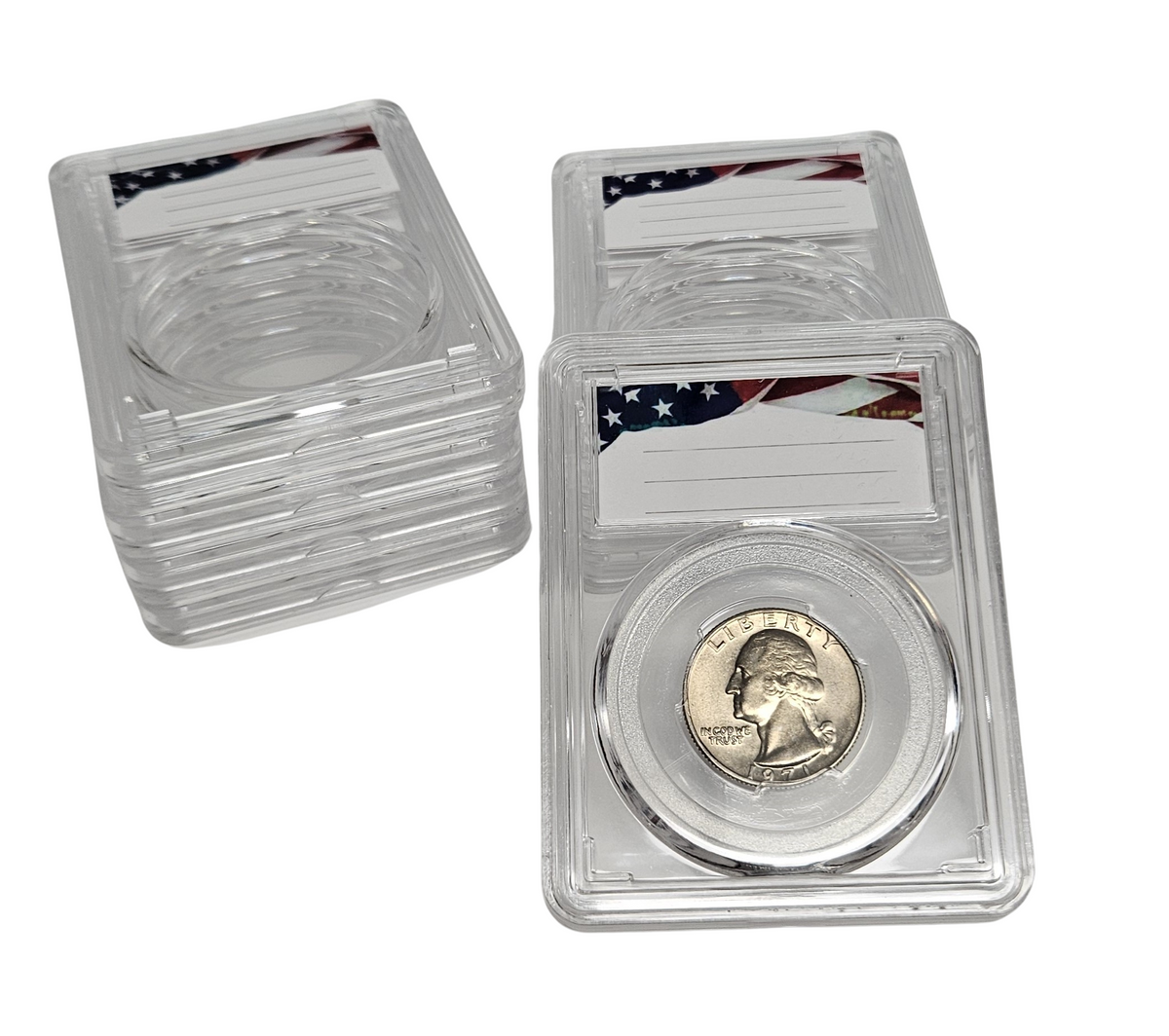 Coin Slab 20-Pack Premium Acrylic Coin Slab Holder and Clear Plastic Storage Box ...