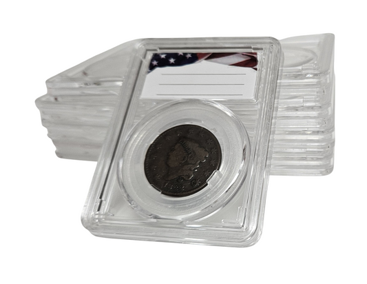 8-Pack Premium Coin Slab Holder with 29mm Translucent Sizing Ring for Select US Large Cents (1793-1836)