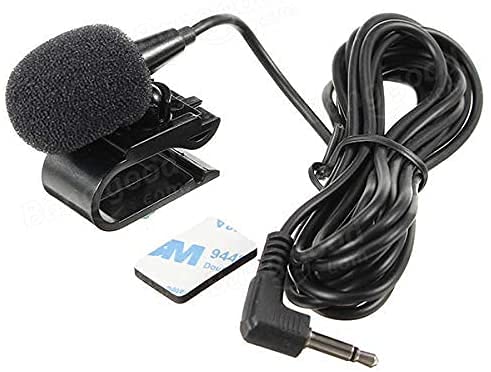 2.5mm Portable Pioneer Compatible Car External Microphone Mic DVD Radio  Stereo Player Head Unit w/ 3m Cable Plug and Pla, Black,  FLTP25