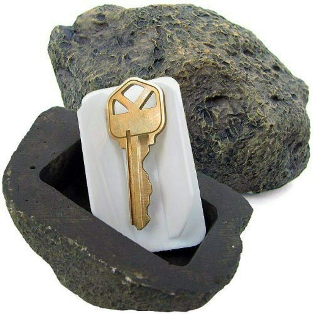 Hide-A-Spare Key Fake Rock - Looks, Feels & Weighs L Real Stone - Safe for Gardens, Yards, Geocaching