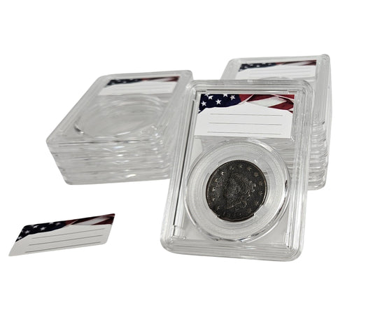 8-Pack Acrylic Coin Slab Holder w/ 28mm Translucent Sizing Ring for US Large Cents (1816-1836)