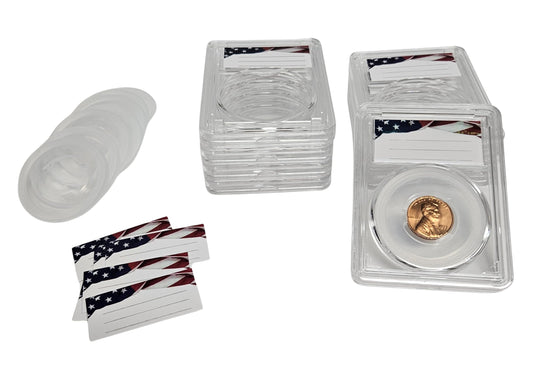 8-Pack Acrylic Coin Slab Holder w/ 19mm Translucent Sizing Ring for US Cents