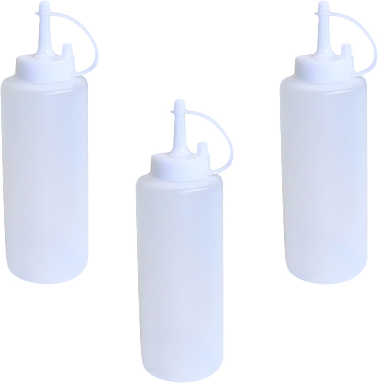 12oz Squeeze Bottle with Cap - Set Of 3