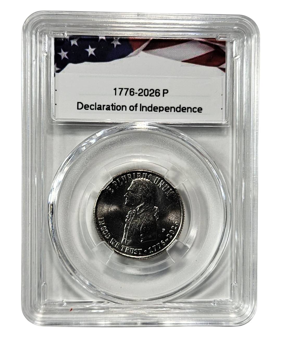 1776-2026 P Declaration of Independence Semiquincentennial Quarter, Uncirculated Collectible US Coin in Protective Acrylic Case | Uncirculated Coin, Collectible US Quarter, Protective Acrylic Case, P Mint Mark, 250th Anniversary