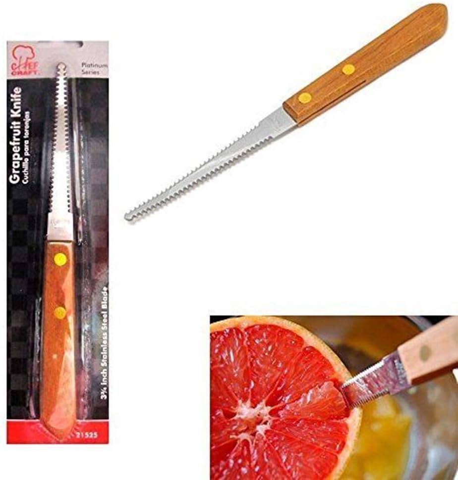 Set of 1 Grapefruit Knife & 2 Grapefruit Spoons Stainless Steel, Serrated Edges