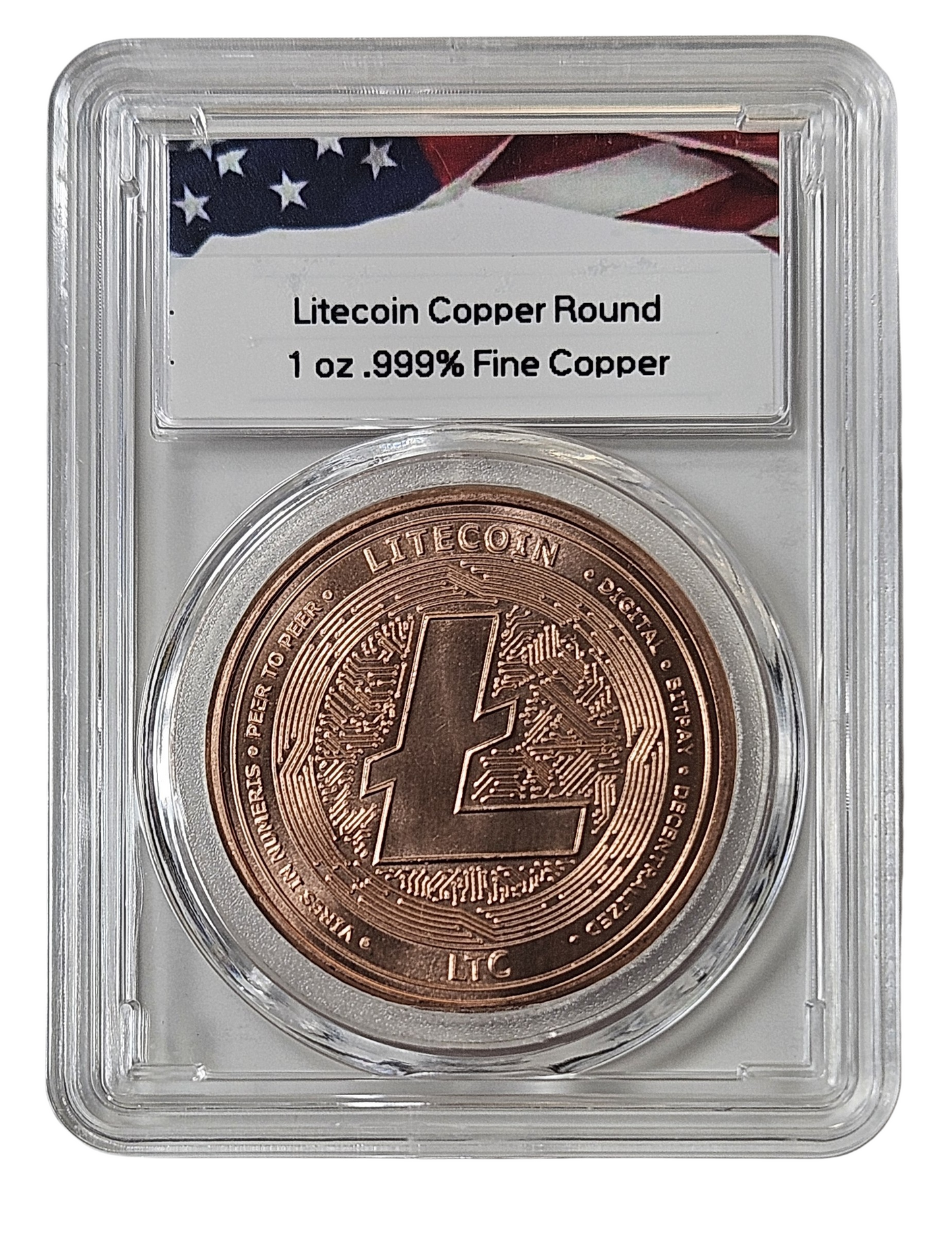 Crypto Commemorative Rounds Set, 1oz Pure Copper Coins Bitcoin Ethereum Litecoin