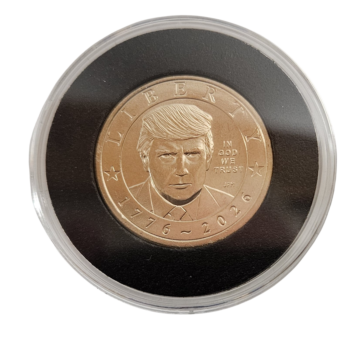 1776-2026 President Trump Commemorative $1 Semiquincentennial Coin in Premium Capsule