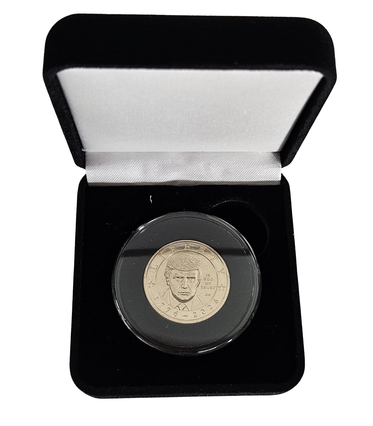 1776-2026 President Trump Semiquincentennial Commemorative $1 Coin in Velvet Case