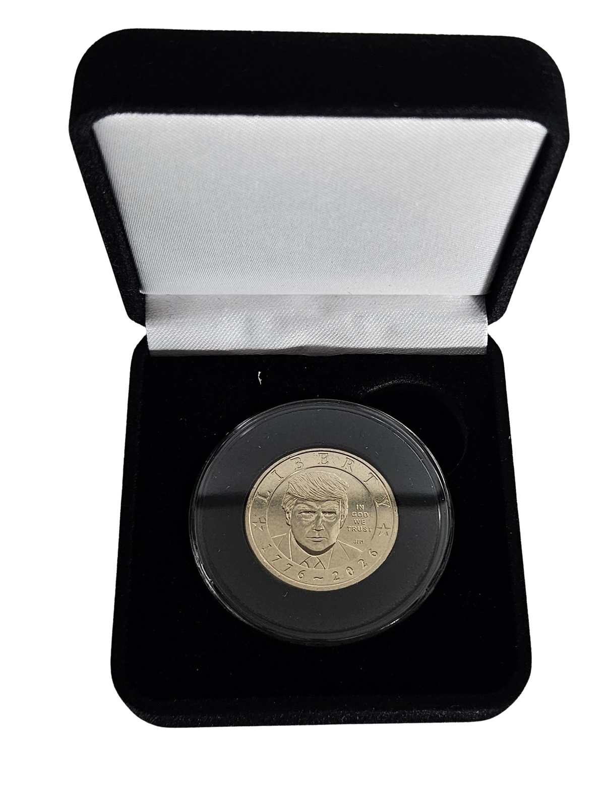 1776-2026 President Trump Semiquincentennial Commemorative $1 Coin in Velvet Case