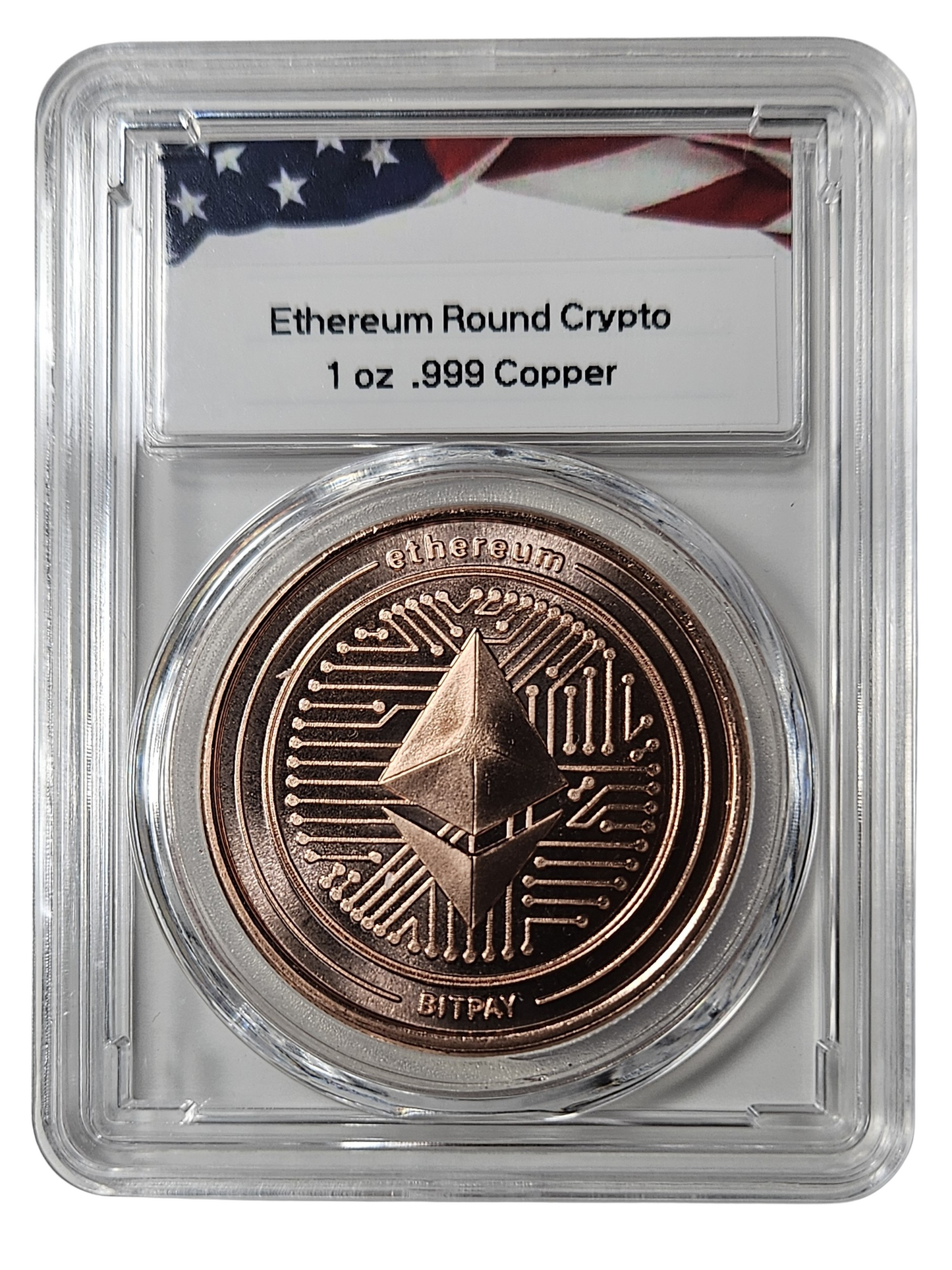Crypto Commemorative Rounds Set, 1oz Pure Copper Coins Bitcoin Ethereum Litecoin