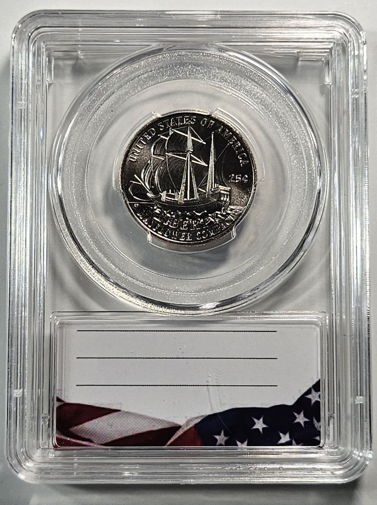 1776-2026 D Mayflower Compact Semiquincentennial Quarter, Uncirculated, Collectible US Coin in Protective Acrylic Case