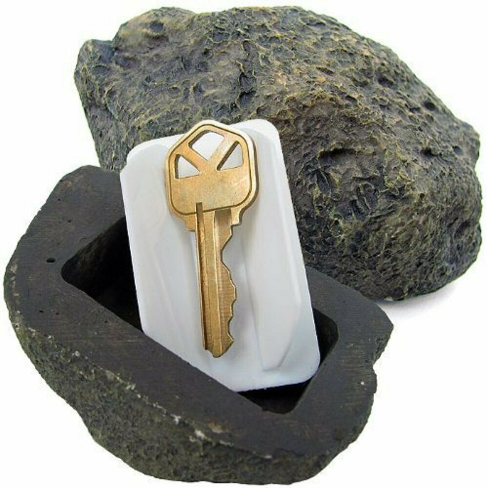 Hide-A-Spare Key Fake Rock - Looks, Feels & Weighs L Real Stone - Safe for Gardens, Yards, Geocaching - 2 Pack