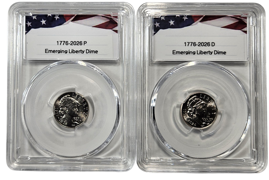 1776-2026 P&D Semiquincentennial Emerging Liberty Dime Set Uncirculated