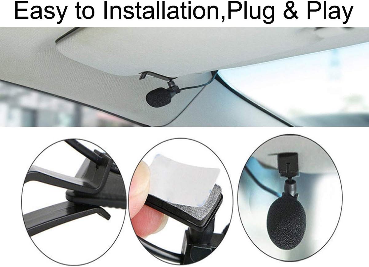 Car Inbuild Microphone 3.5mm Microphone Assembly Mic for Car Vehicle Head Unit Bluetooth Enab ...