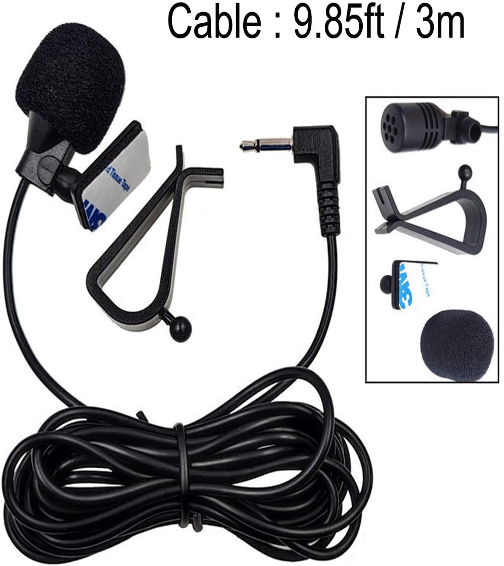 3.5mm Microphone Assembly Mic for Car Vehicle Head Unit Bluetooth Enabled Stereo Radio GPS DVD