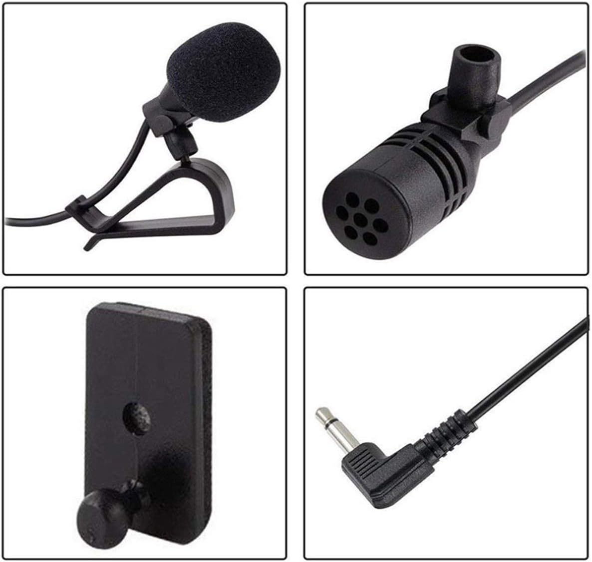 3.5mm Microphone Assembly Mic for Car Vehicle Head Unit Bluetooth Enabled Stereo Radio GPS DVD