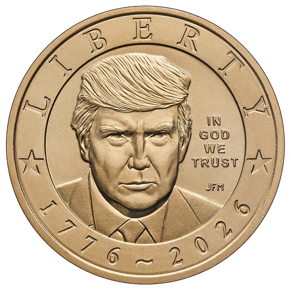 1776-2026 President Trump Semiquincentennial Commemorative $1 Coin in Velvet Case